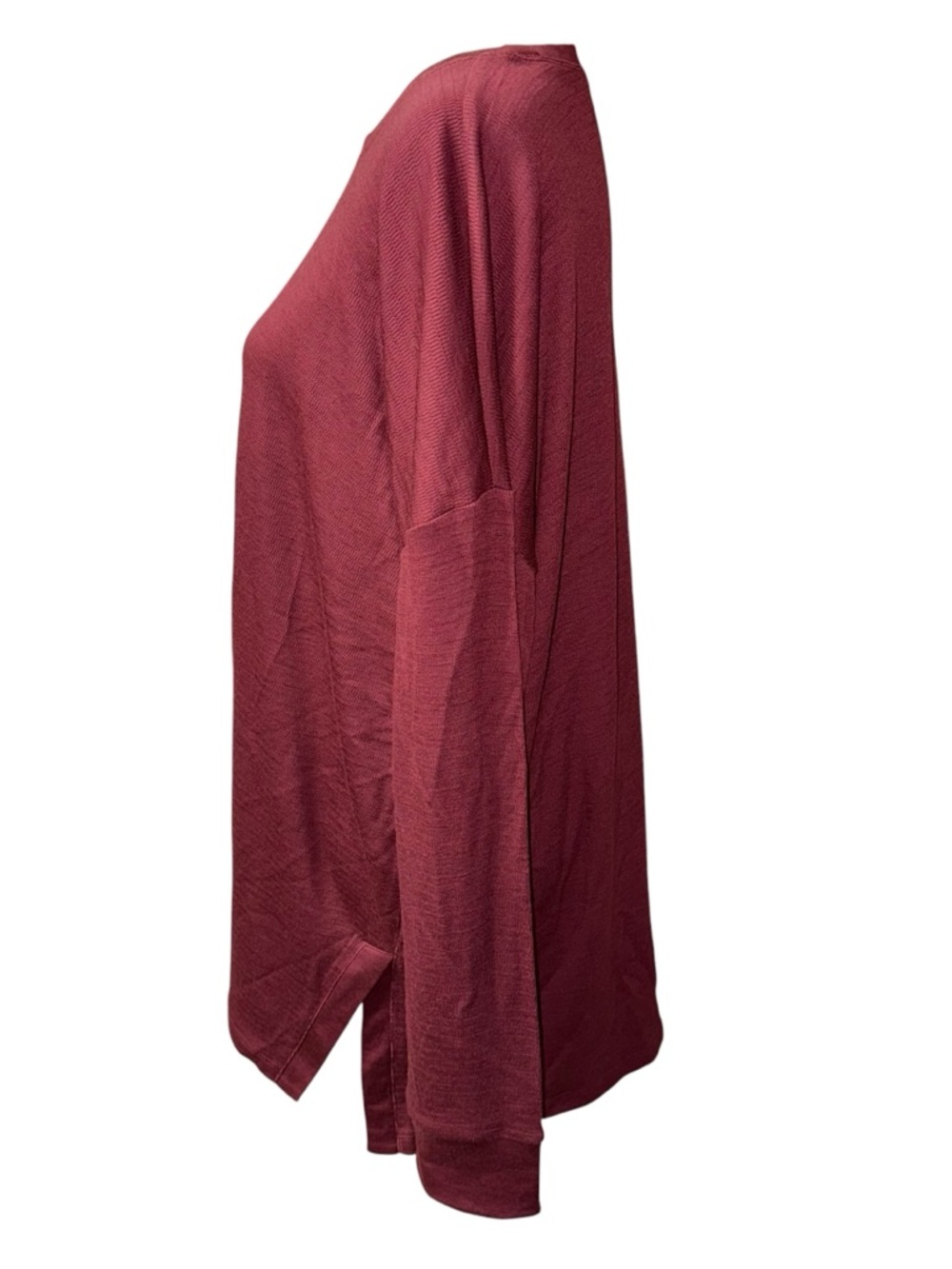 Wool& Wooland Scout Waffle Tunic top shirt women’s XXL merino wool maroon - Picture 3 of 11